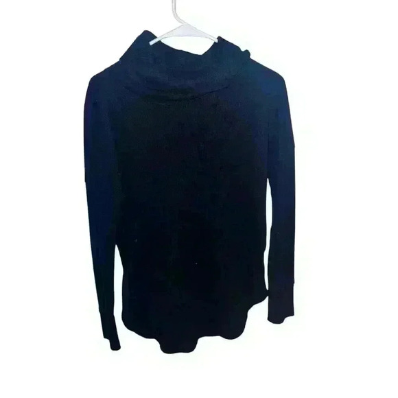 Maeve Anthropologie Thermal Black Turtleneck Waffle Knit Sz S Preppy Minimalist - Picture 2 of 5